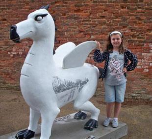 This is my daughter Maddsion Age 8 from Lliswerry Primary School checking out Number 1 Superdragon - A Present from Newport. From Gemma Boucher.