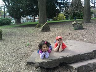 Pictures of Rico Scarpato age 5 and Alexa Scarpato age 3 enjoying Bellevue park! From J Scarpato