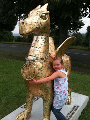 My grandaughter Lilly Mai Scarlett Mooreland dragon hunting in newport this week ....what a super day out ....off to see dragons at the wetlands tomorrow ....liz scarlett 