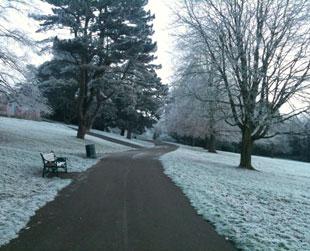 A frosted Belle Vue park - from Martin Wade.