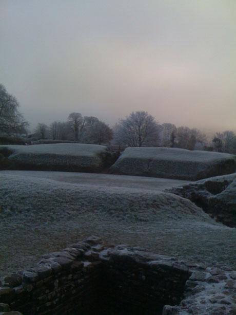 Caerleon Amphitheatre taken this morning at 9.00 from Mrs Mac Macleur, Julia Macleur