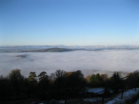 A breathtaking view from the National Trust's Kymin above Monmouth. From the National Trust.