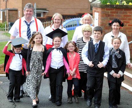Teachers from Ringland Primary School swooped roles with pupils in aid of Comic Relief