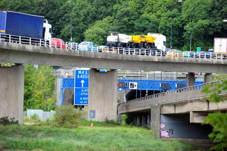 Congestion on M4. Pic: Malcom Morgan.