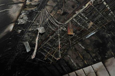 Aftermath of the blaze inside the tunnel. Pic: Malcolm Morgan