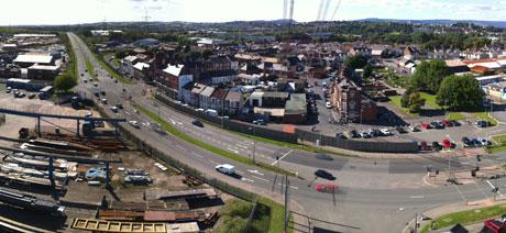 SDR road Newport took picture from the Transporter Bridge from Anhar Miah.