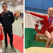 SELECTION: Ben Scourse, left, with his coaches, and Halle Cegielski, right, of Valleys Gymnastics Academy have received British Foundation Squad selection