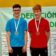 SPANISH SUCCESS: Rogerstone's Harper Leigh, right, with badminton doubles partner Callan Short from Scotland