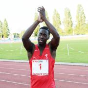 FAREWELL  Wales and Newport Runner Christian Malcolm waves his goodbyes, having run his last competitive race in a men's 4x100 relay at the Welsh Athletics International at Cardiff.