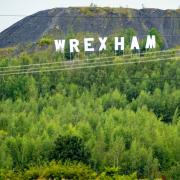 The Hollywood-style sign above Wrexham. Picture: Peter Byrne/PA Wire