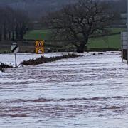 The A4042 and surrounding land in Llanellen is completely submerged during Storm Dennis in February 2020. Picture: South Wales Argus Camera Club member Joanne Leek