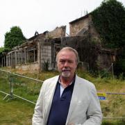 ROW: Sir Terry Matthews outside the listed Bulmore farmhouse