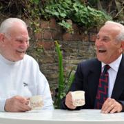 CATCHING UP: George H Reynolds, left, with former comrade David Davies