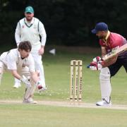 DELIVERY: Action from Machen's 252-run win over Ponthir in Division Four of the SEWCL (Picture: MAC MORGAN)