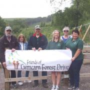 Members of the Friends of Cwmcarn Forest Drive campaign group (L-R) Stephen Lyons, Helen Cleaves, Rob Southall , Sharon Peck, Maggie Thomas and Teresa Morgan.