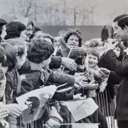 Prince Charles at the opening of Mitel in Caldicot in February 1983