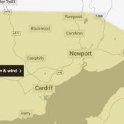 The Met Office has issued a weather warning covering much of Gwent in the early hours of Wednesday.