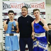 THRILLER: Jamie Patterson, highly decorated former Welsh amateur Paul Lewis and Gary Buckland Jr