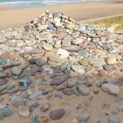 Dobby's 'grave' in Freshwater West now has no socks. Picture: Richard Thomas