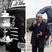 Councillor Chris Smith at the unveiling of the Roy Francis statue. Left, Roy during his career