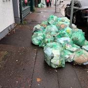 Recycling bags are continuing to pile up on the streets of Cardiff amid ongoing strike action over pay. Pics: Ted Peskett. Free for LDRS partners