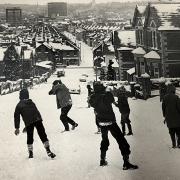 Snow fall on February 1978 in Newport providing winter sport for this community