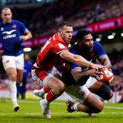 POWER: France's Romain Taofifenua goes over in the win against Wales