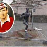 The statue of former Wales and British Lions wing Ken Jones