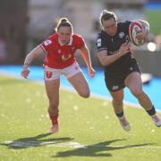 DESPAIR: Scotlands Coreen Grant gets past Wales Jenny Hesketh