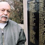 MEMORIES: Veteran Denzil Connick at the Crumlin War Memorial