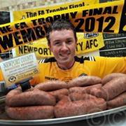 BIG MATCH BANGERS: Butcher Mike Edwards with his County sausages