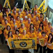 WORKS OUTING: Acorn staff get ready for Wembley