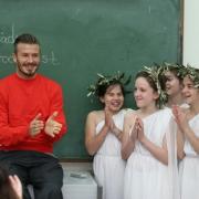 David Beckham visited the Experimental School of the University of Athens