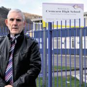 IT’S A MESS: Cwmcarn High School shut its doors after asbestos was found in the building but Gary Thomas, chairman of governors, is questioning the independency of a report amid claims it is not impartial