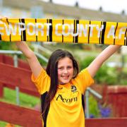 Competition winner Maddy Hiscocks aged 10 will be Newport County's mascot for the play off final at Wembley on Sunday