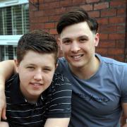 Brothers Luca Bullock, left, and Ryan Buckley, who are off to Wembley to see the match on Sunday in memory of their dad Lemy Bullock