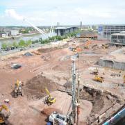Latest pictures from the Friars Walk development taken from Chartist Tower. Pics: Jon Bevan