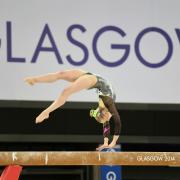 TEAM BRONZE: Wales' Georgina Hockenhull competes on the beam during the women's artistic gymnastic's team final