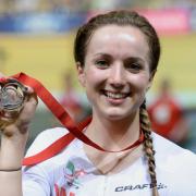 HAPPY: Team Wales cyclist Elinor Barker with the bronze medal she won in the women's 10km scratch race last week