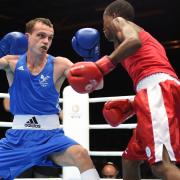 GOING FOR GOLD: Newport's Sean McGoldrick in action against South Africa's Ayabonga Sonjica