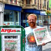 READ ALL ABOUT IT Newport newsagent opwner Jon Powell who hopes to sell the Argus at the NATO Summit
