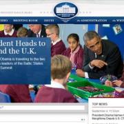 Obama visit school makes front page of White House website