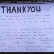 Nato police leave touching 'thank you' note to Newport residents