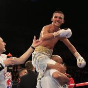 Lee Selby celebrates defeating Evgeny Gradovich in their IBF World featherweight Title fight at the O2 Arena, London. PRESS ASSOCIATION Photo. Picture date: Saturday May 30, 2015. See PA story BOXING London. Photo credit should read: Jonathan Brady/PA