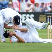 WONDER TEST: Alastair Cook, pictured celebrating a super catch to get rid of Brad Haddin, has hailed Glamorgan for their hosting of the Ashes opener
