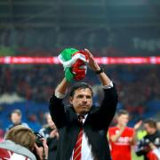 Wales manager Chris Coleman celebrates after the UEFA Euro 2016 Qualifying match at Cardiff City Stadium, Cardiff. PRESS ASSOCIATION Photo. Picture date: Tuesday October 13, 2015. See PA story SOCCER Wales. Photo credit should read: David Davies/PA Wire.