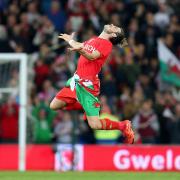 Wales' Gareth Bale celebrates after the UEFA Euro 2016 Qualifying match at Cardiff City Stadium, Cardiff. PRESS ASSOCIATION Photo. Picture date: Tuesday October 13, 2015. See PA story SOCCER Wales. Photo credit should read: David Davies/PA Wire.
