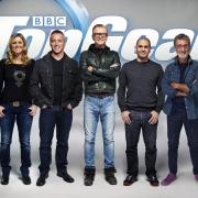 PRESENTERS: From left, Rory Reid, Sabine Schmitz, Matt LeBlanc, Chris Evans, Chris Harris, Eddie Jordan, The Stig. Photo: BBC