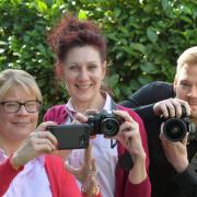 Helping to launch the St Davids Hospice Care photograpic competition are L-R Catherine Moon, Jeanette Barttlett and Geraint Wilson.