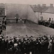 POPULAR: The handball court in Nelson around 1905 with crowds watching a game